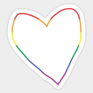 Pride Stripes Heart Line Valentines Day Sticker